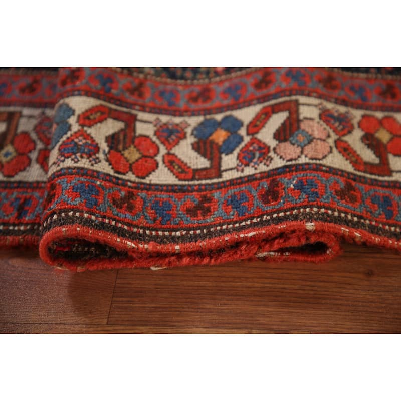 Pre-1900 Antique Malayer Persian Runner Rug Hand-Knotted Wool Carpet - 3'6"x 16'1"