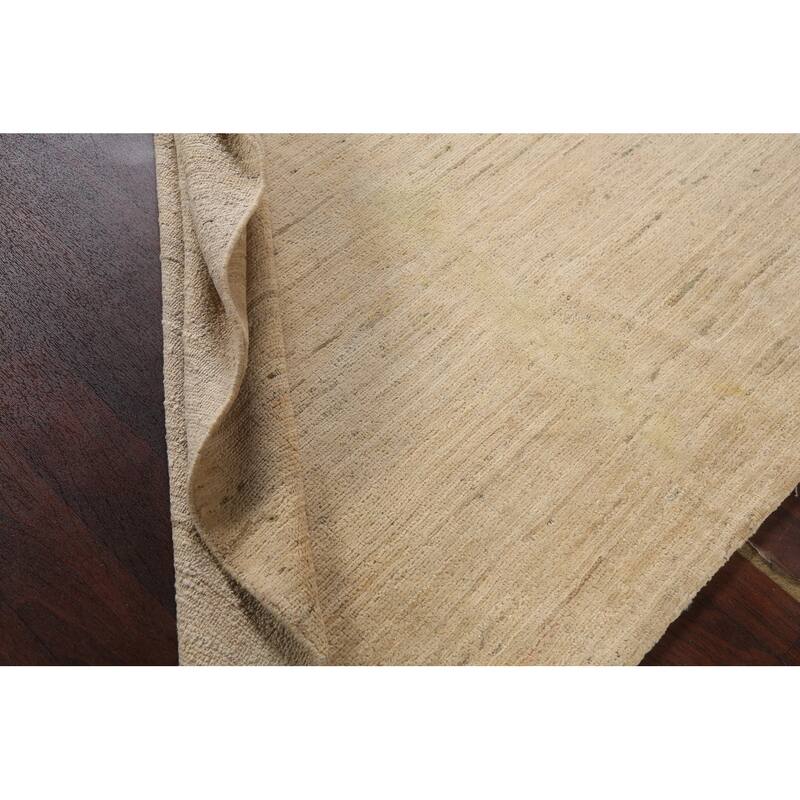 Contemporary Neutral Gabbeh Kashkoli Area Rug Hand-knotted Wool Carpet - 5'9" x 7'7"