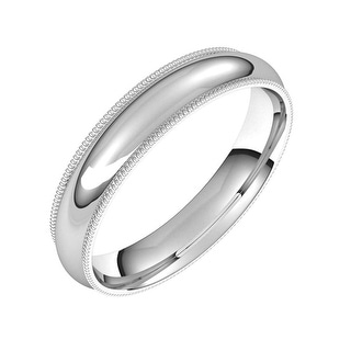 14K White Gold 4mm Milgrain Comfort Fit Band Ring 14K White Gold 4mm Milgrain Comfort Fit Band Ring