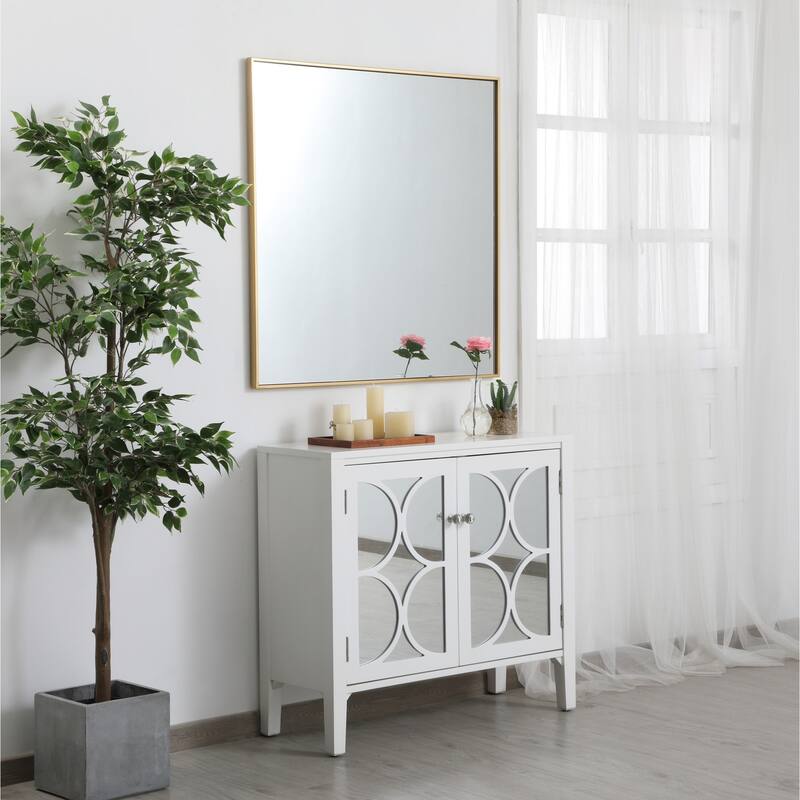 Elegant Lighting Eternity 36" x 36" Rectangular Beveled Metal Framed
