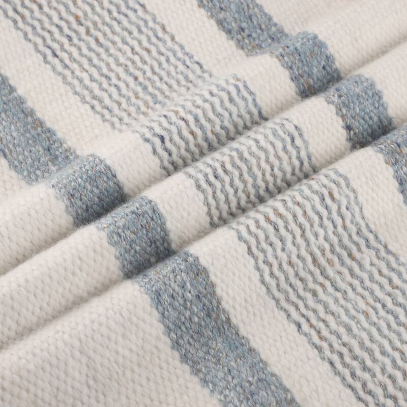 Sevita Farmhouse Striped Hand-Woven Indoor/Outdoor Throw Pillow
