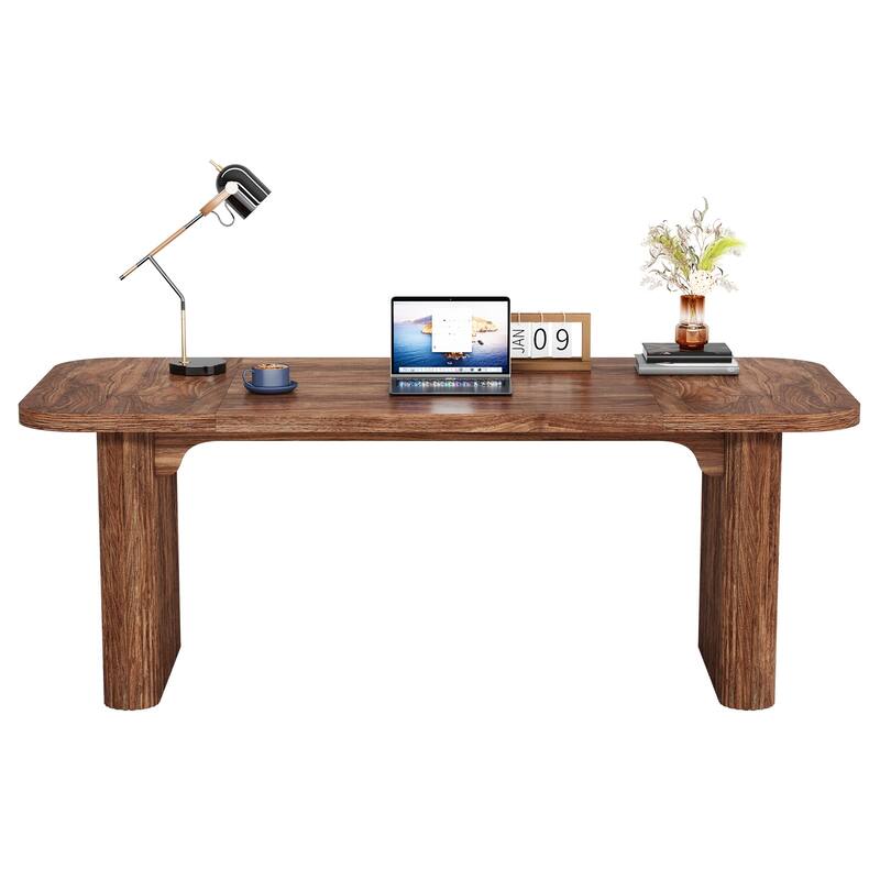 Large Wood Executive Desk, Modern Computer Desk, Home Office Workstation Boss Desk
