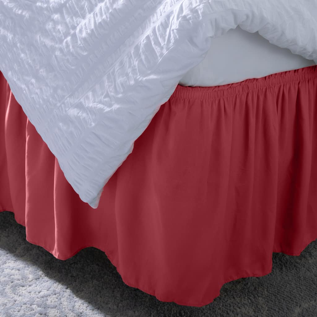 Home Details 18" Drop Wrap Around Bed Ruffle Twin/Full in Burgundy