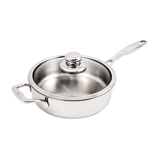 24cm 3L (9.5 Inch 3.2 Quart) Premium Clad Stainless Steel Induction Saute Pan With Lid
