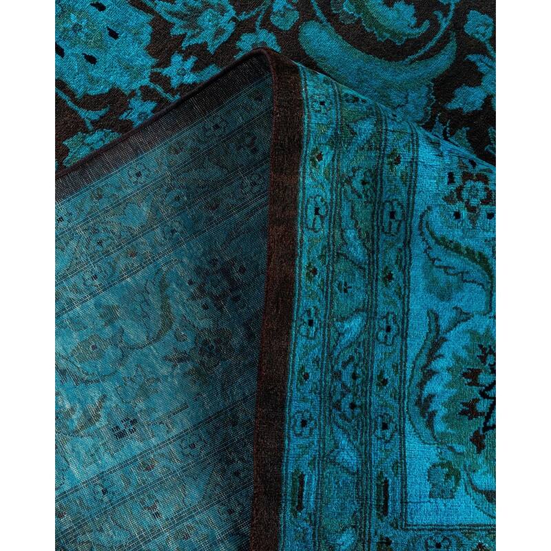 Fine Vibrance One-of-a-Kind Hand-Knotted Area Rug - Blue, 8' 2" x 12' 5" - 8' 2" x 12' 5"