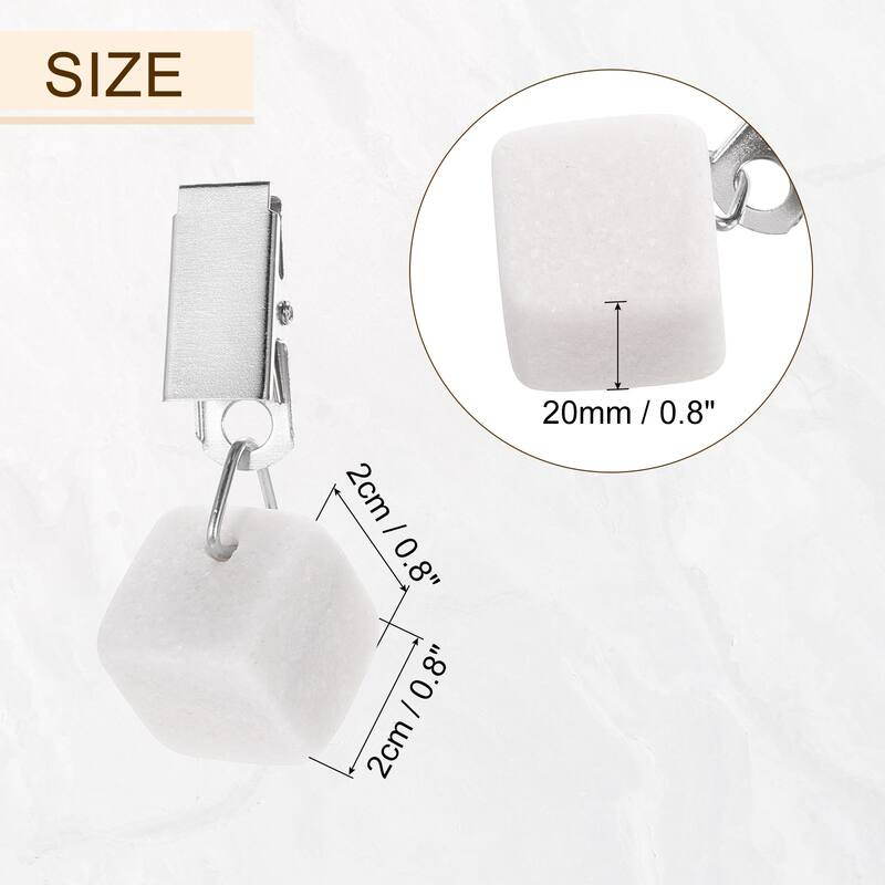 8PCS Marble Table Covers Pendant Stones Tablecloth Weights - White