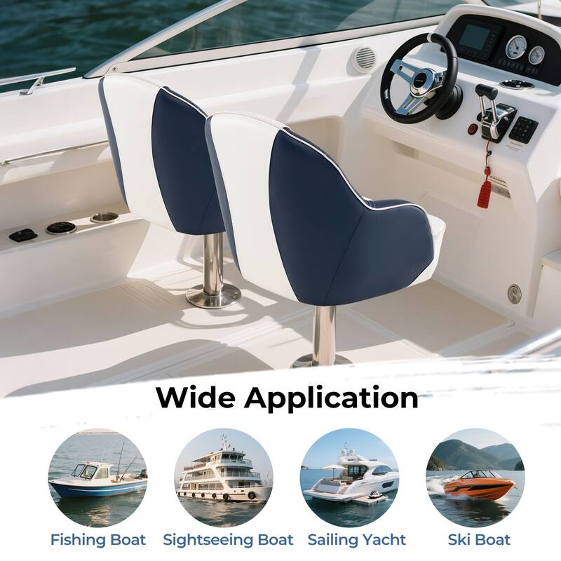 Gymax Pontoon Boat Seat Waterproof Universal Boat Seat w/Ergonomic