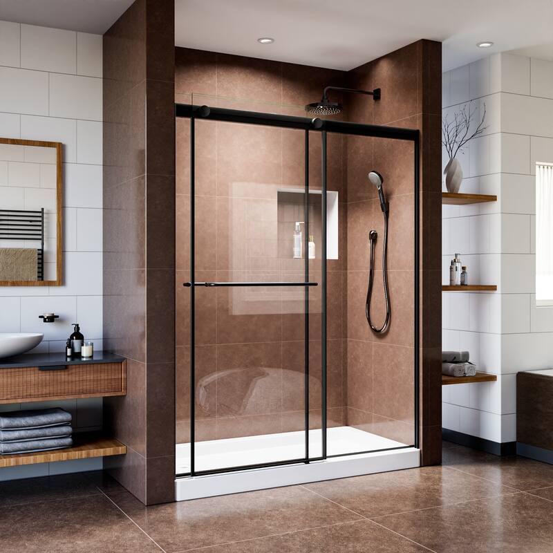 Modland Matte Black Sliding Shower Door.. - 56''-60''x 76''.