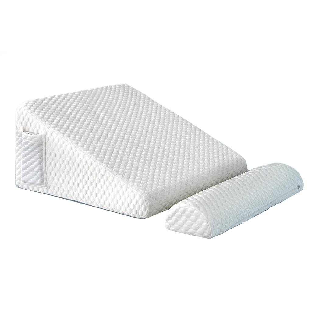 Ergonomic Bed Wedge Pillow with Supportive Memory Foam