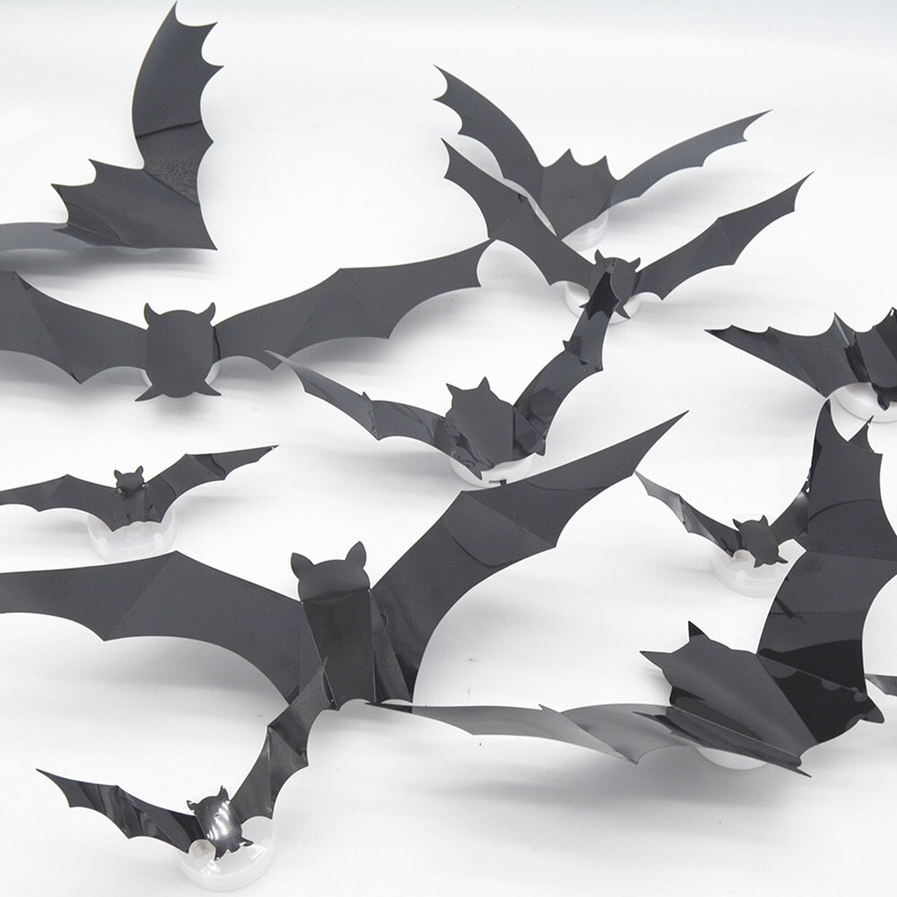 48pack Luminous 3D Bats Stickers, Halloween Wall Decorations - Bed Bath \u0026  Beyond - 41197143, image size:1001x1001