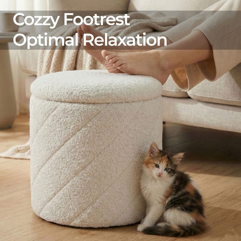 Diagonal Tufted Foldable Storage Ottoman with Reversible Lid