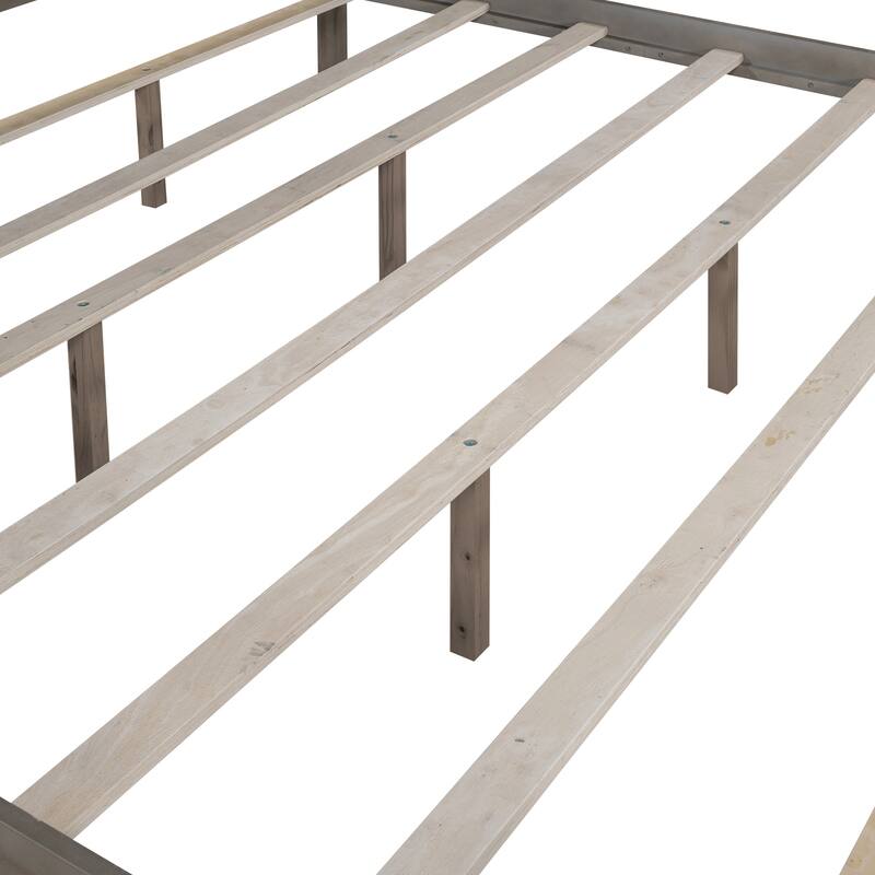 Roomfitters King Size Canopy Platform Bed with Headboard, Support Legs and Modern Frame