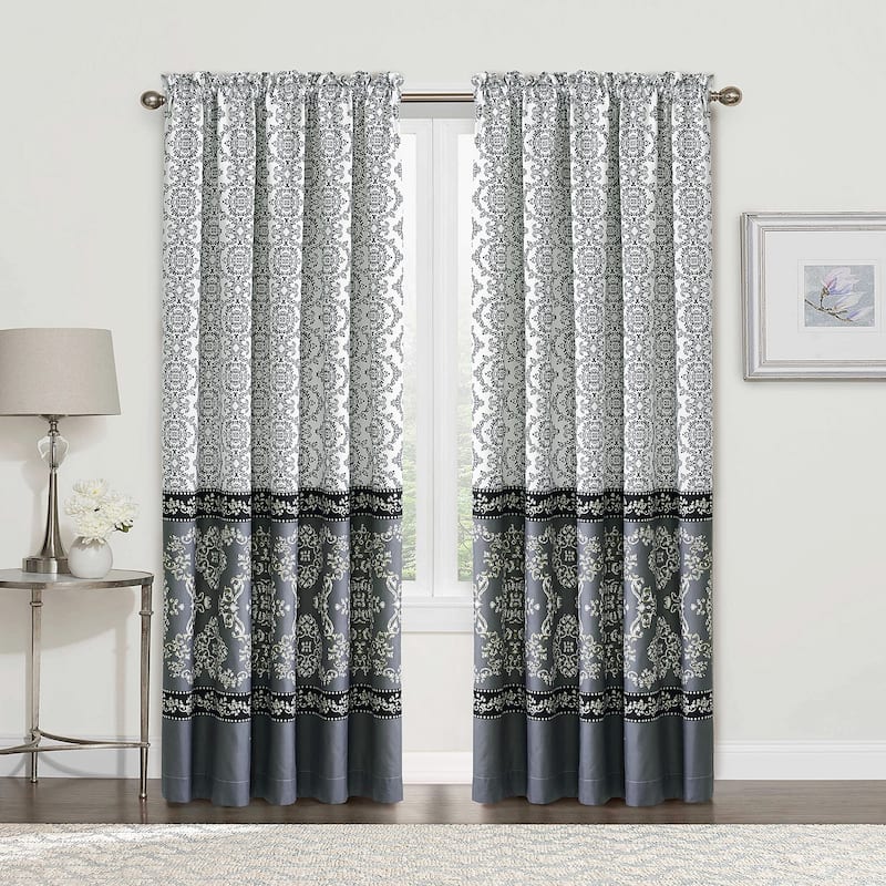 Serenta Mystic Curtain 2 Piece Set - 60" x 84" - 60" x 84" - Charcoal