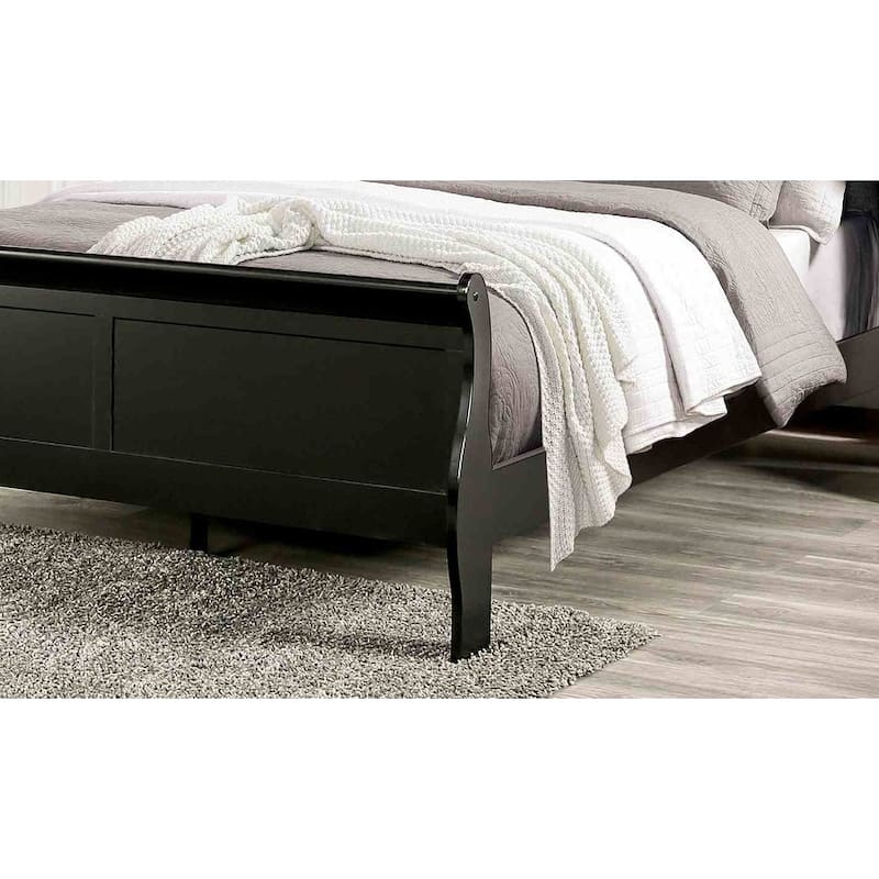 Black Finish 1PC Sleigh Design Modern Bed