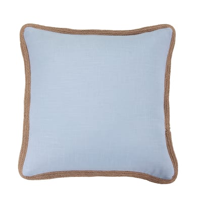 HiEnd Accents Washed Linen Jute Trimmed Euro Sham