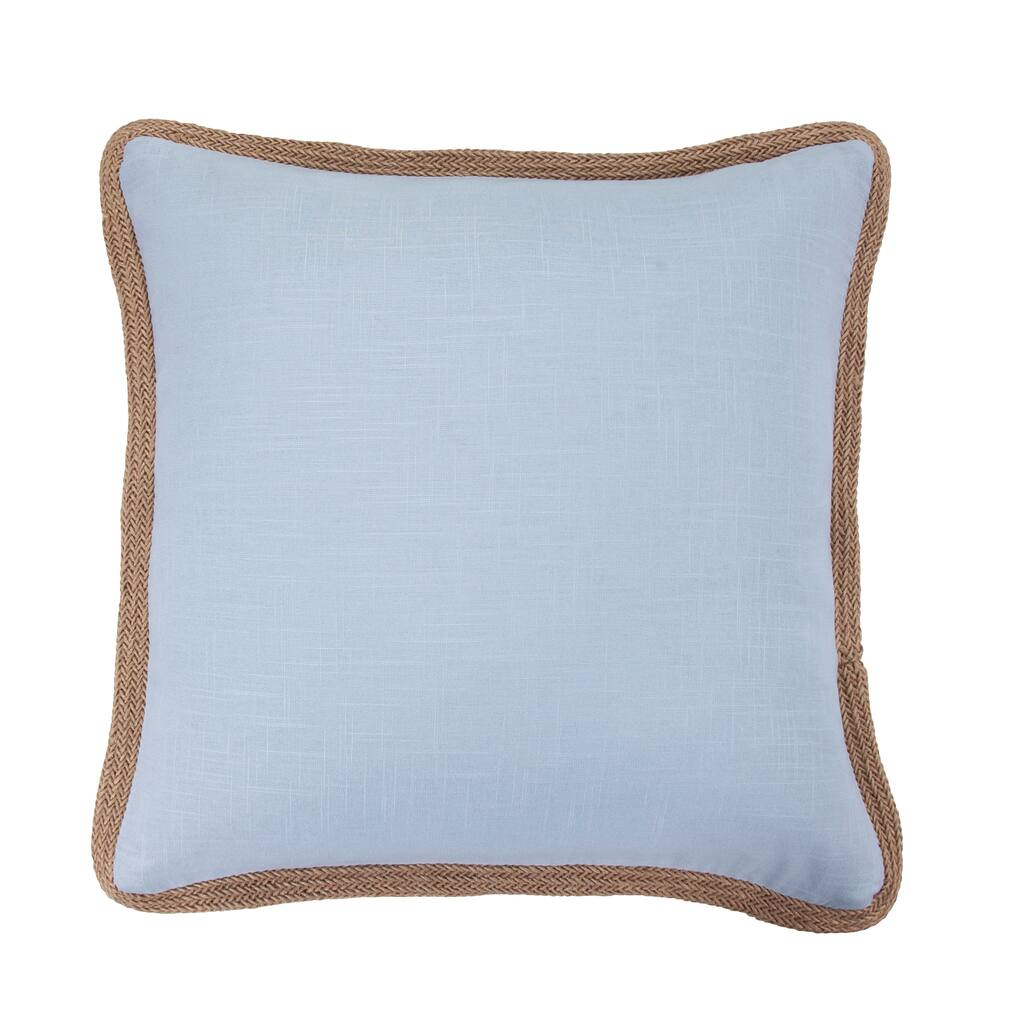 HiEnd Accents Washed Linen Jute Trimmed Euro Sham