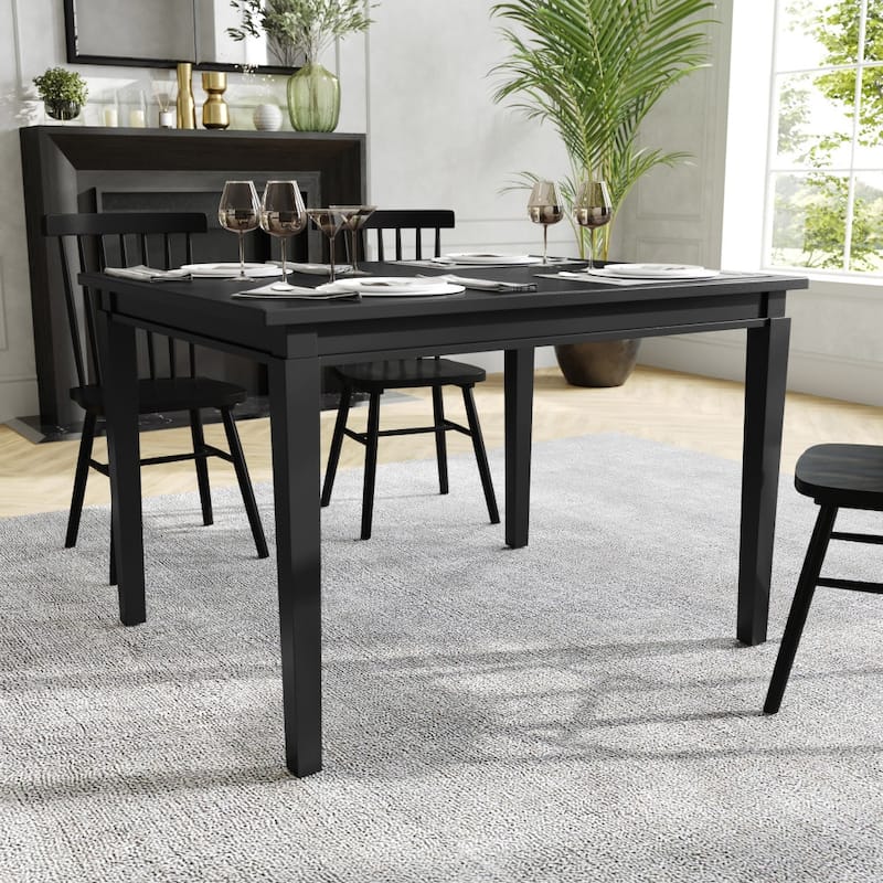 Solid Wood Commercial Grade Dining Table - 47"D x 36.25"W x 30.25"H - Black Matte