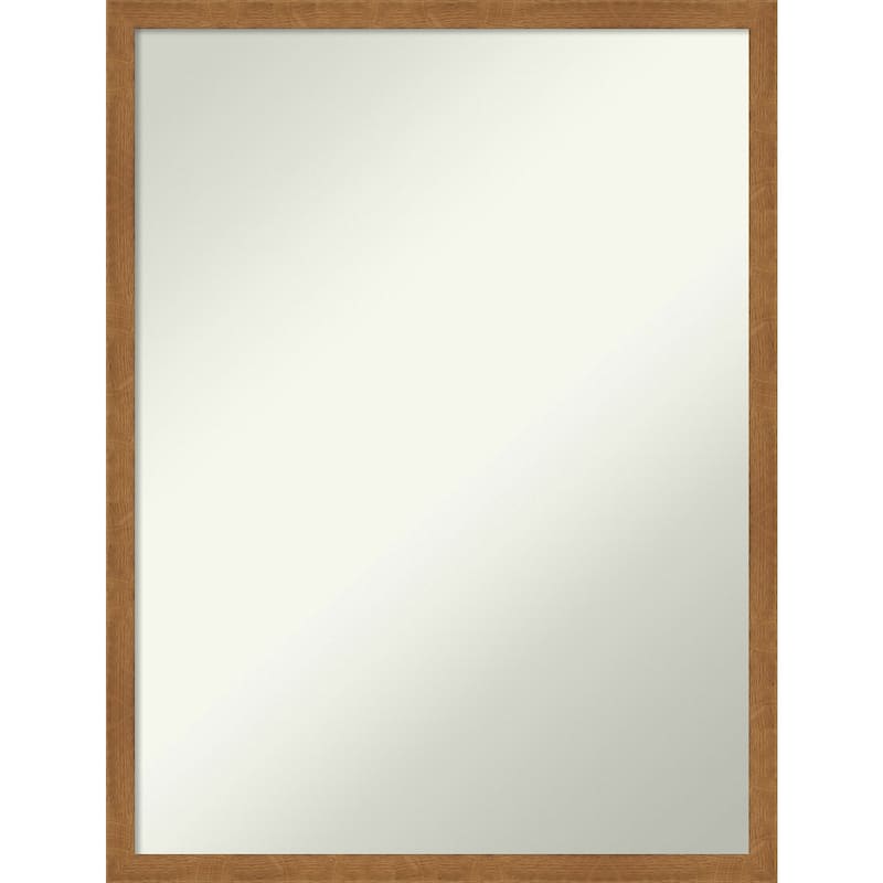 Non-Beveled Wood Bathroom Wall Mirror - Carlisle Blonde Narrow Frame
