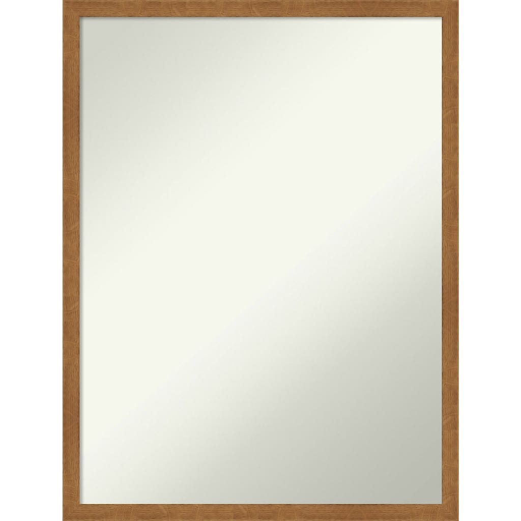 Non-Beveled Wood Bathroom Wall Mirror - Carlisle Blonde Narrow Frame