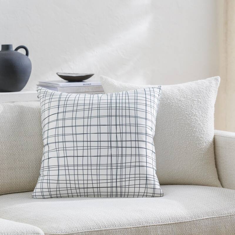 Livabliss Draft Striped Throw Pillow - 18x18 Cover Only - White/Black