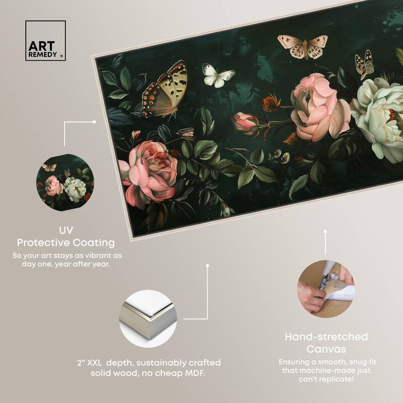 Emerald Floral II Panoramic Canvas by Art Remedy
