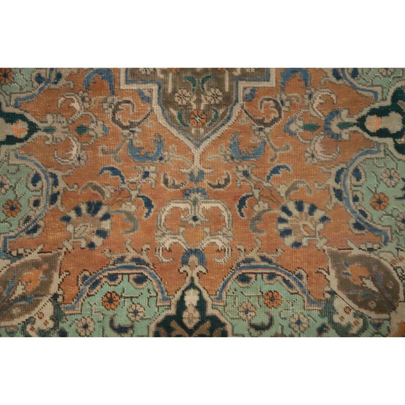 Hand Knotted Oriental 100% Wool Carpet Traditional Floral Oranges & Rust Tabriz Area Rug - 6' 0'' X 4' 6''