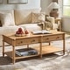 preview thumbnail 5 of 22, HULALA HOME Derk Transitional 47"W Spindle Fluted Rectangular Storage Coffee Table with Solid Wood Drawers