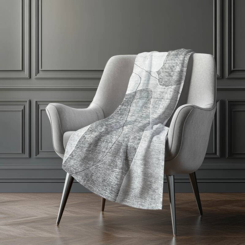 Premium Machine Washable Abstract Contemporary Sherpa Throw Blanket