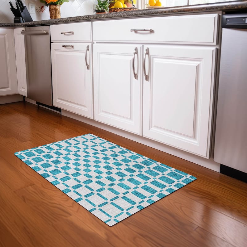 Premium Washable Super Soft Modern Hope Mayfield Rug - Teal - 1'8" x 2'6"