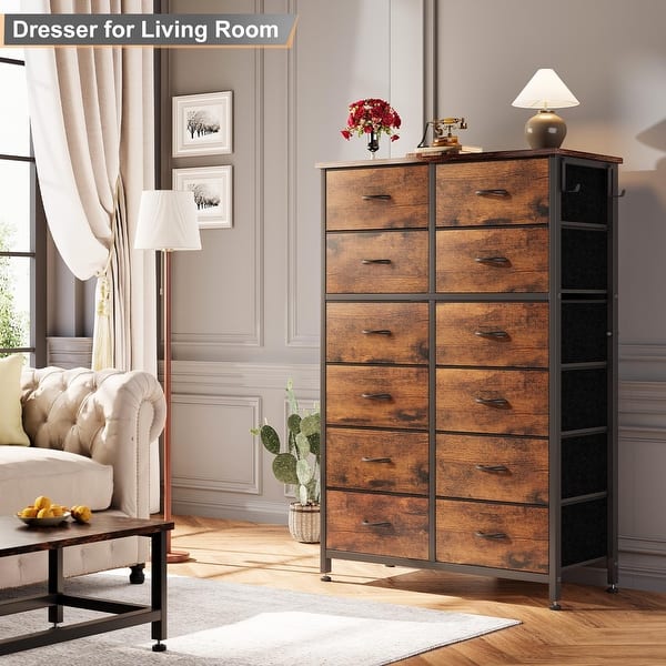 12 Drawer Dresser Tall Fabric Chests of Drawers Closet for Bedroom - On  Sale - Bed Bath & Beyond - 39700281