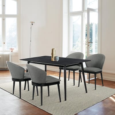 Westmont Juno Black or Walnut Wood 5 Piece Dining Set
