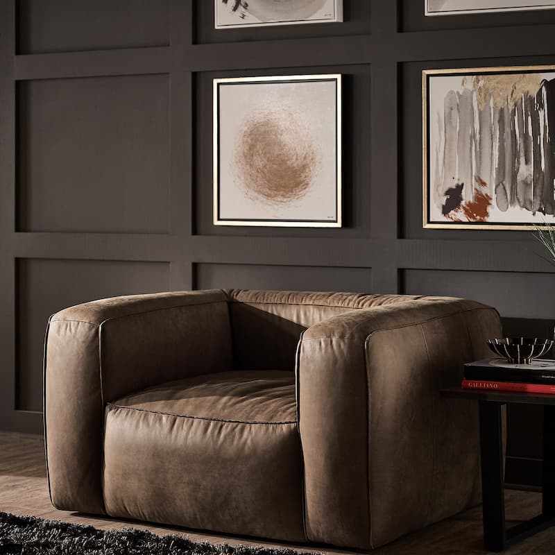 Divya Outback Leather Accent Chair by iNSPIRE Q Modern