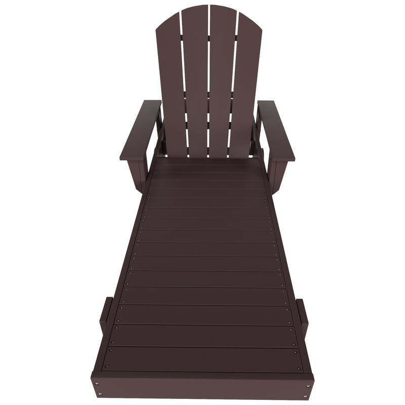 Polytrends Laguna Hdpe All Weather Outdoor Patio Pool Reclining Chaise Lounge With Side Table (2-Piece Set)