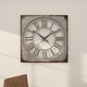 preview thumbnail 7 of 14, Gray Metal Cutout Decorative Wall Clock with Brown Distressing