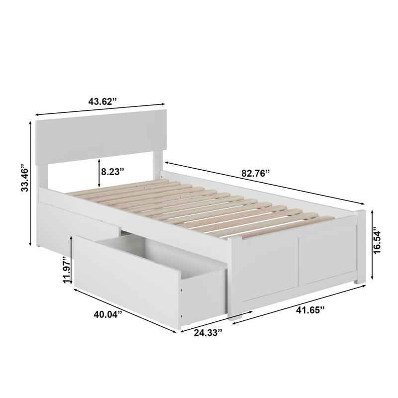 Orlando Platform Bed with Footboard and Storage Drawers