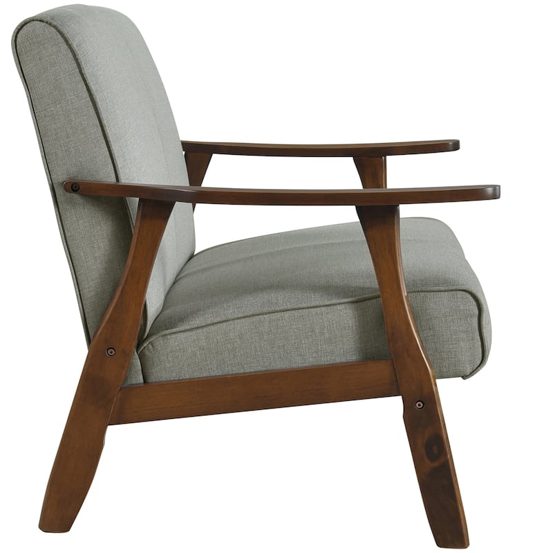 CraftPorch Wenge Wood Mid-Century Modern Linen Loveseat