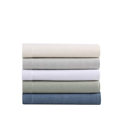 Eddie Bauer Cotton Flannel-Solids-Deep Pocket- Sheet & Pillowcase Set