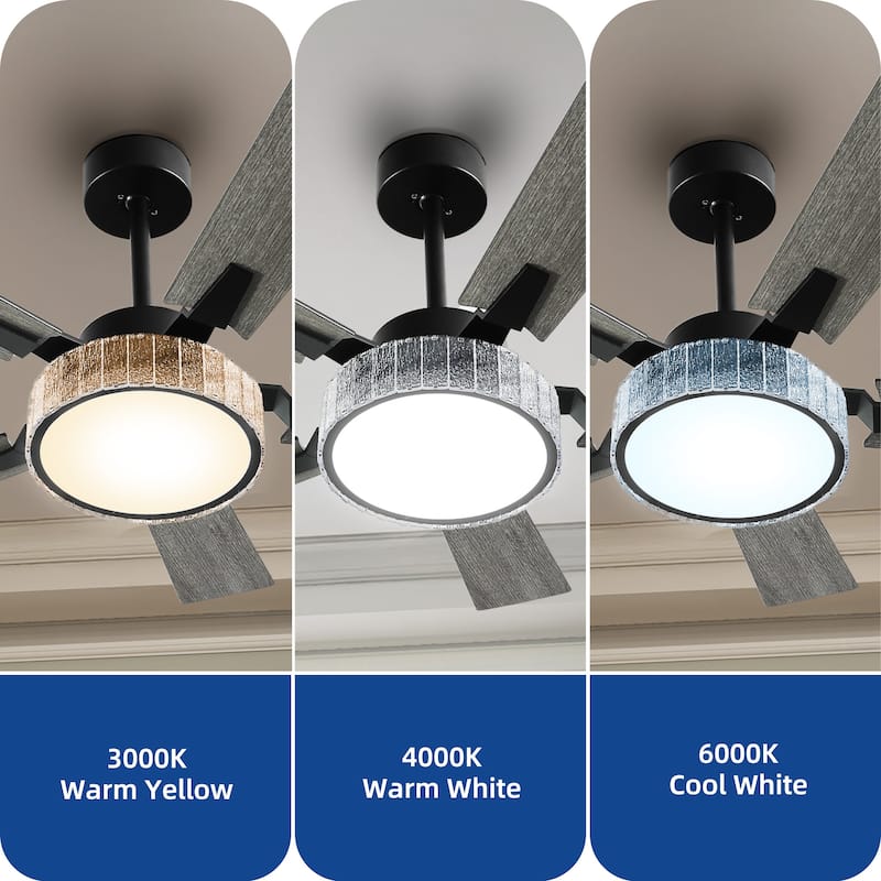 Moasis 52 Inch 5-Blade Crystal Chandelier Ceiling Fans with Lights and Remote Control - 52 Inches