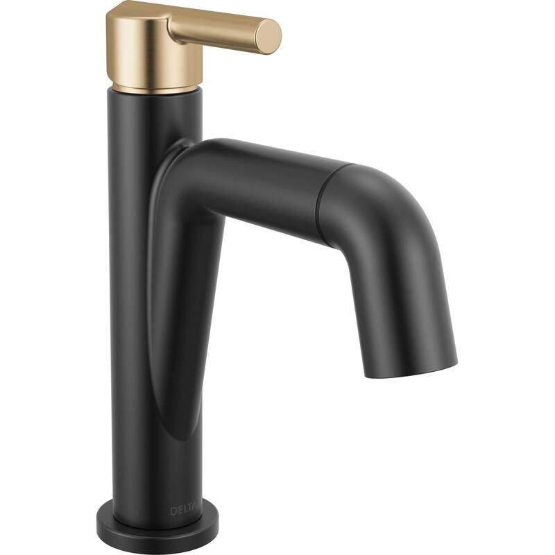 Delta 15849LF-PD Nicoli 1.2 GPM Single Hole Bathroom Faucet with Pull - Matte Black / Champagne Bronze