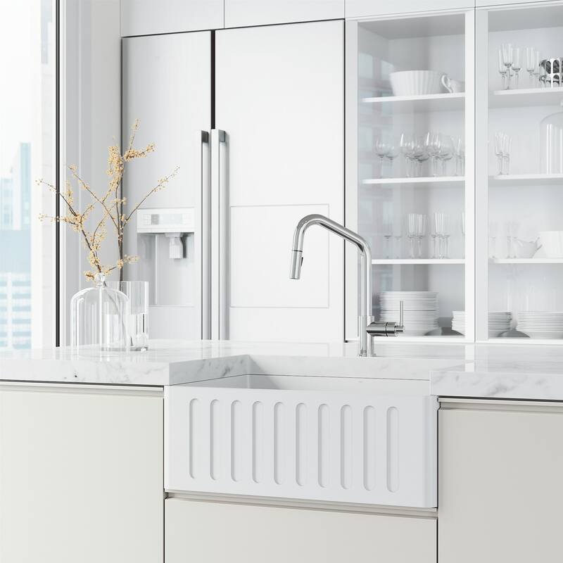 VIGO Utopia 14" H Single Handle Pull-Down Sprayer Kitchen Bar Faucet