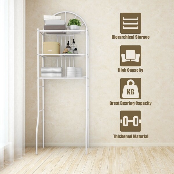 white metal shelf