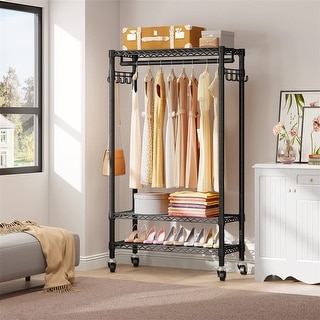 R1 Rolling Garment Rack Heavy Duty Clothes Rack - 15.7"D x 35.4"W x 72. ...