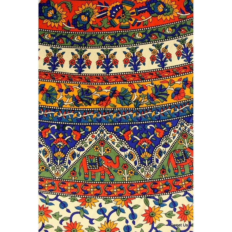 Cotton Elephant Floral Shine Tablecloth Rectangle