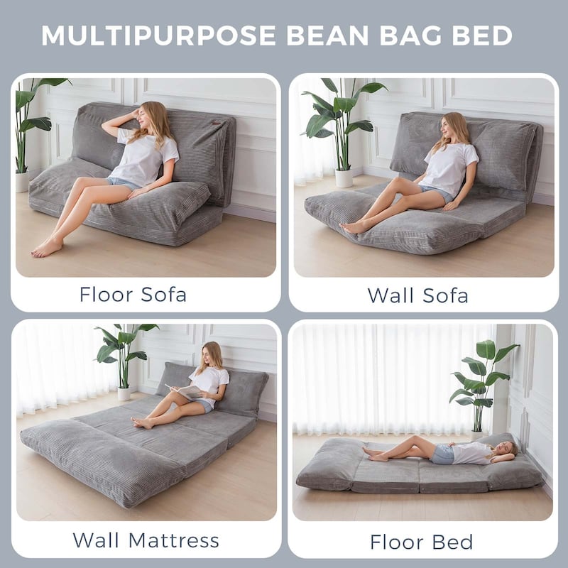 Corduroy Bean Bag Folding Sofa Bed