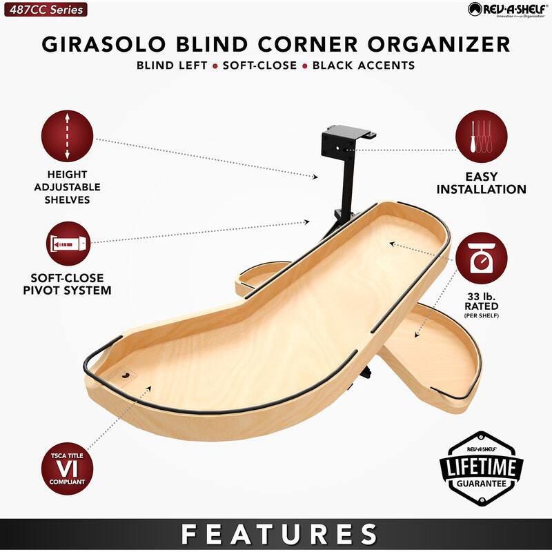 Rev-A-Shelf 487CC-12-R Craftsman 32-1/16" Wide Designer Right Blind