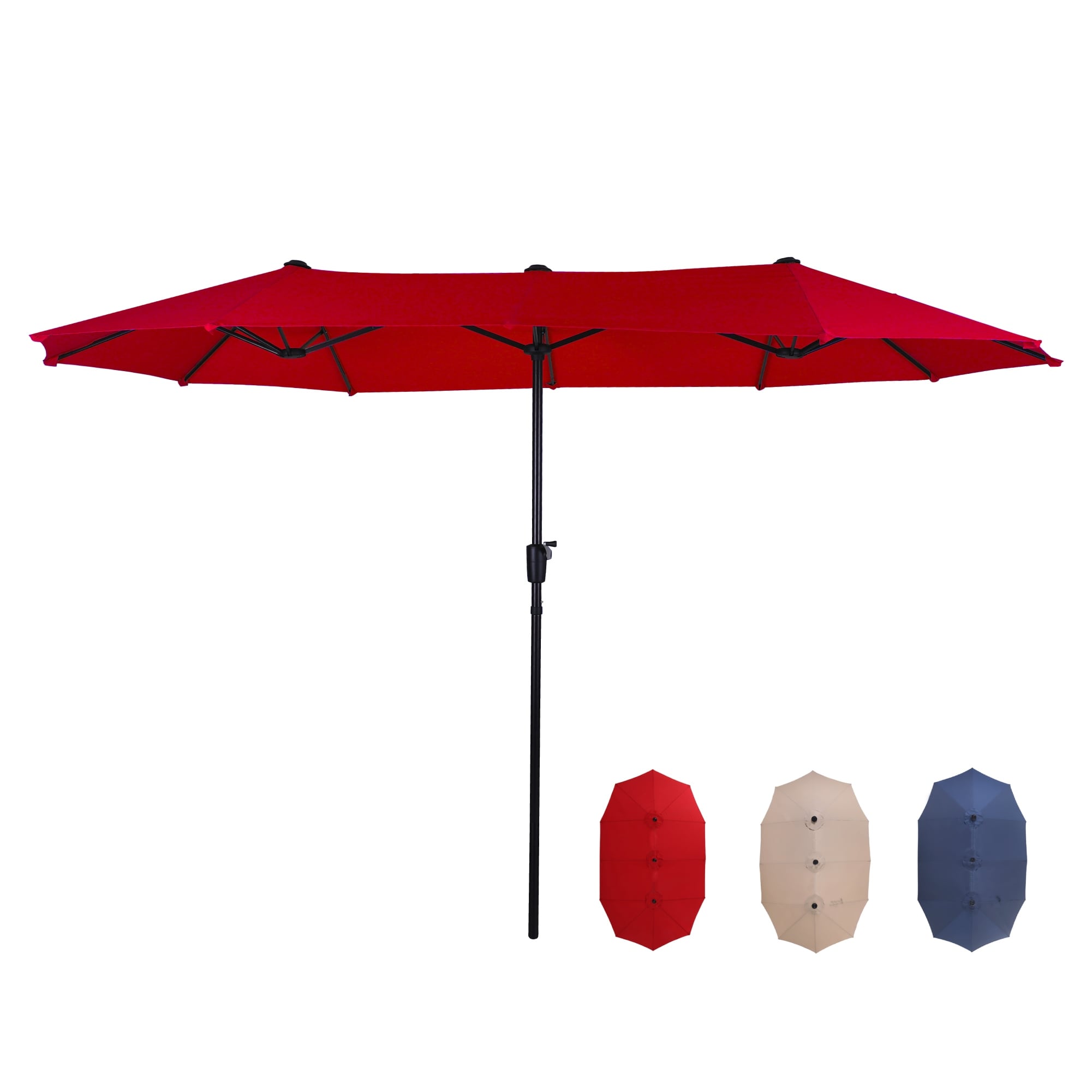 MAISON ARTS 13-Ft Twin Outdoor Market Crank with Double-Sided Design-image