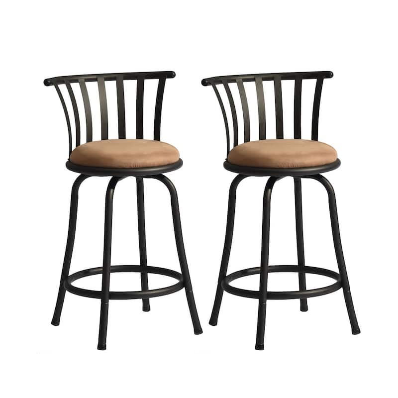Homylin Upholstered Faux Leather Swivel Bar Stool (Set of 2) - Counter Height/Counter height/Bar Height