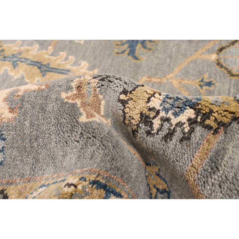 ECARPETGALLERY Hand-knotted Finest Agra Jaipur Grey Wool Rug - 7'9 x 9'7