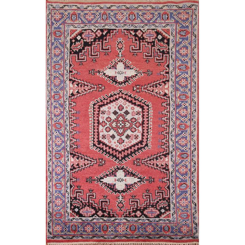 Viss Indian Area Rug Handmade Wool Carpet - 4'0"x 6'0"