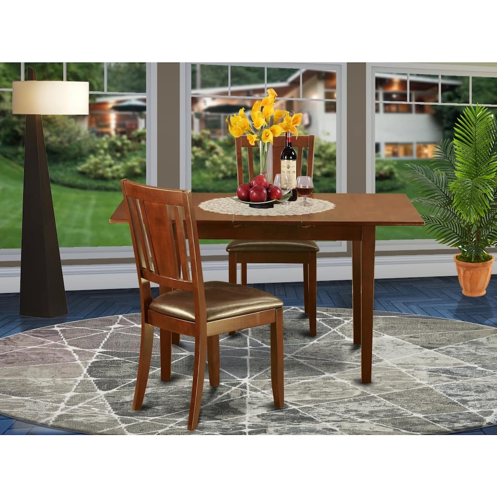 Glam Dinette Set - 3 Piece Dining Table & Chairs - Modern Kitchen Table Set - 32x54 Inch Rectangle Table